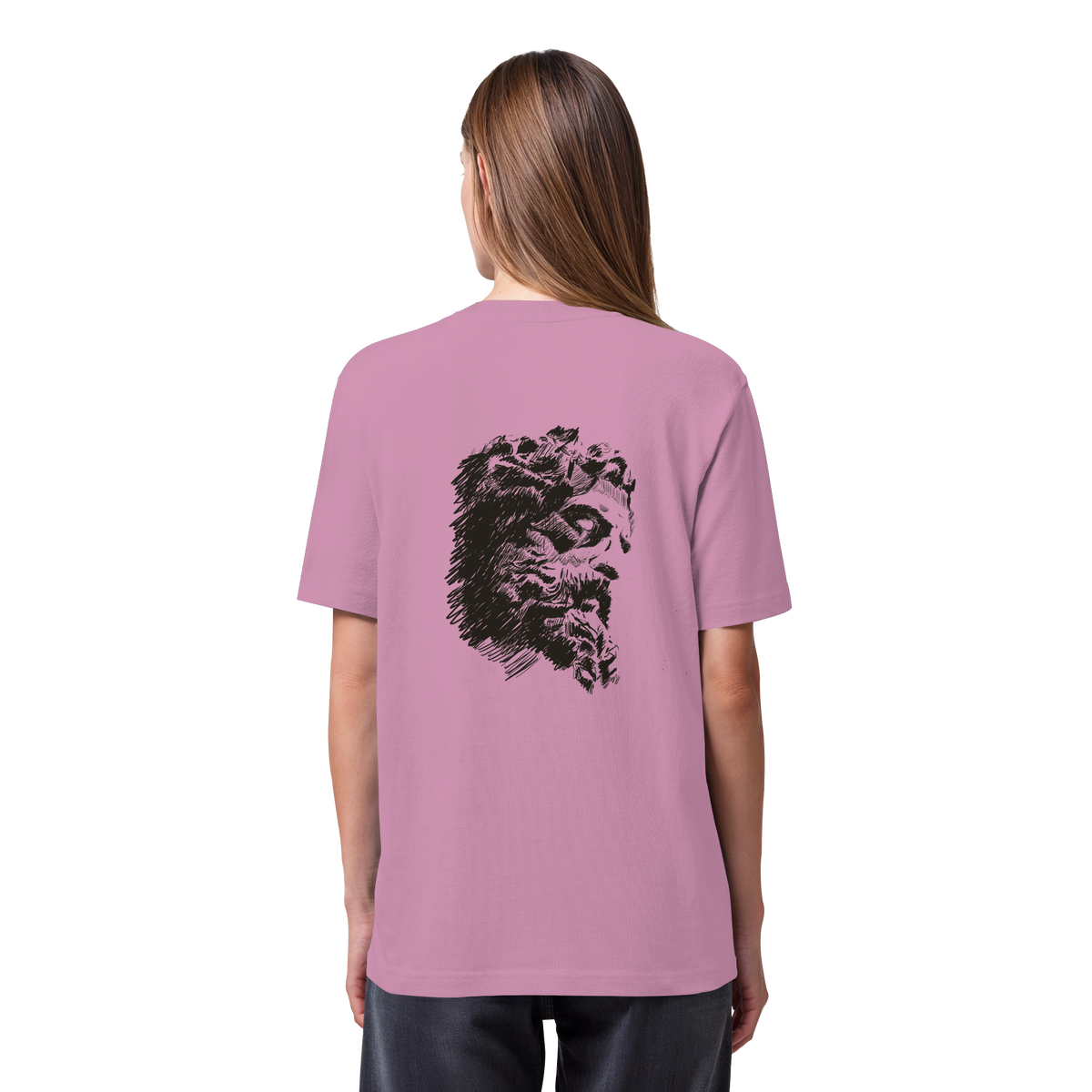 Olympos Statue Organic Heavy T-Shirt Bubble Pink, back