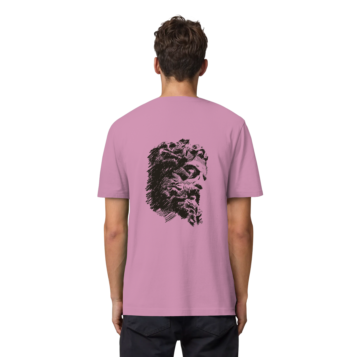 Olympos Statue Organic Heavy T-Shirt Bubble Pink, back