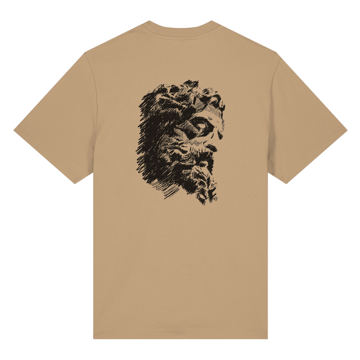 Olympos Statue Organic Heavy T-Shirt Latte, back
