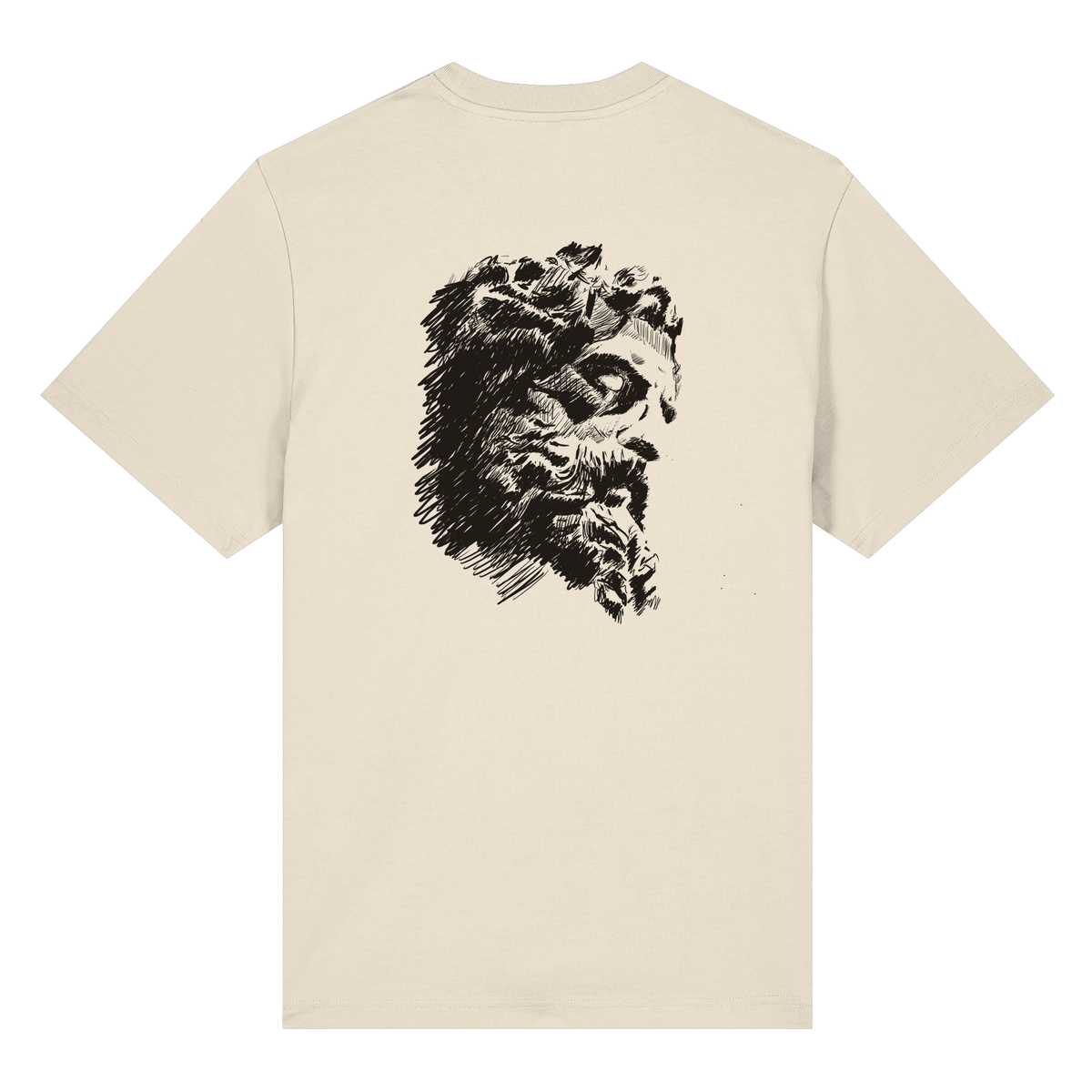 Olympos Statue Organic Heavy T-Shirt Natural Raw, back