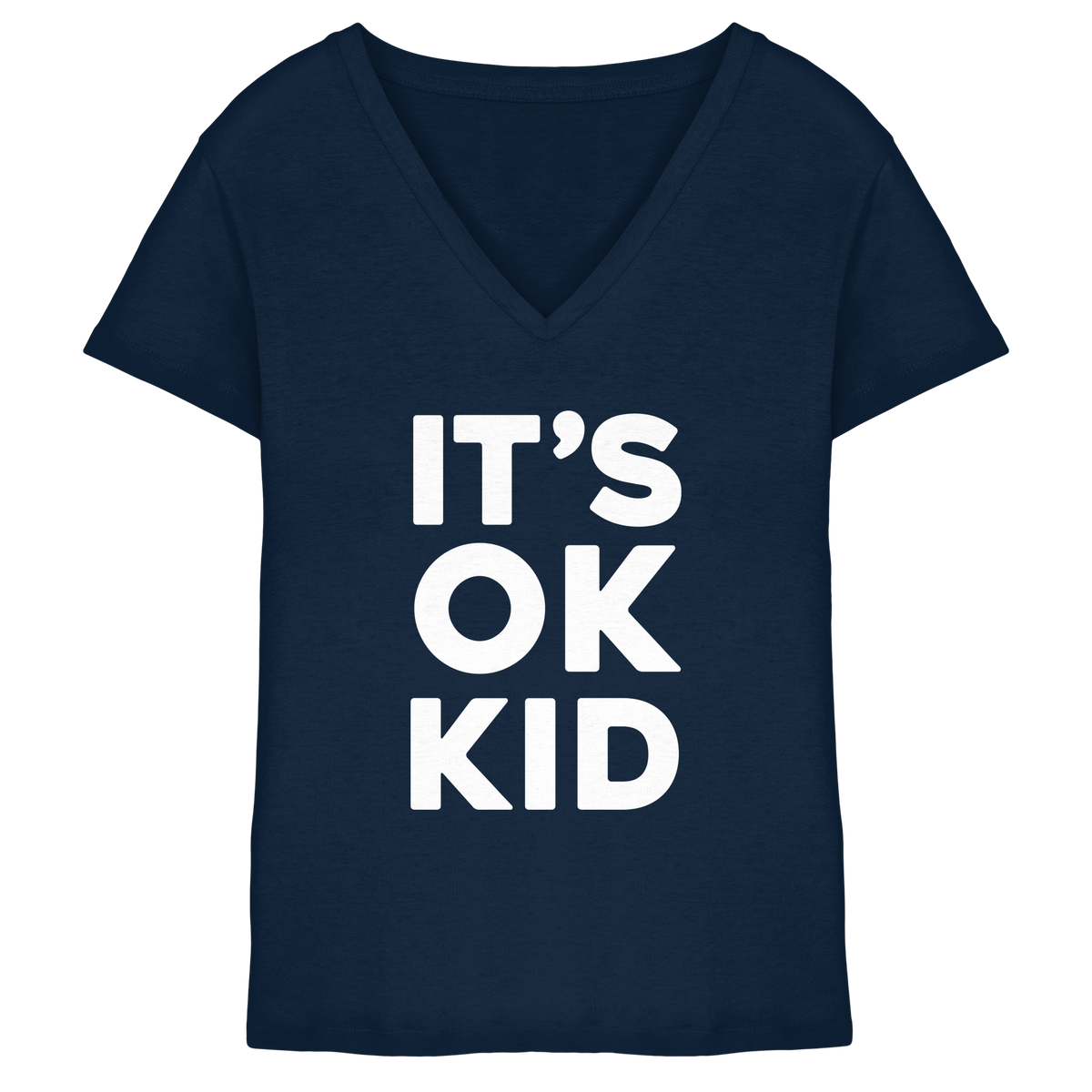 IT'S OK KID Women's V-Neck T-Shirt (KD)
