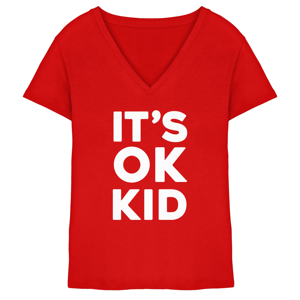 IT'S OK KID Women's V-Neck T-Shirt (KD)