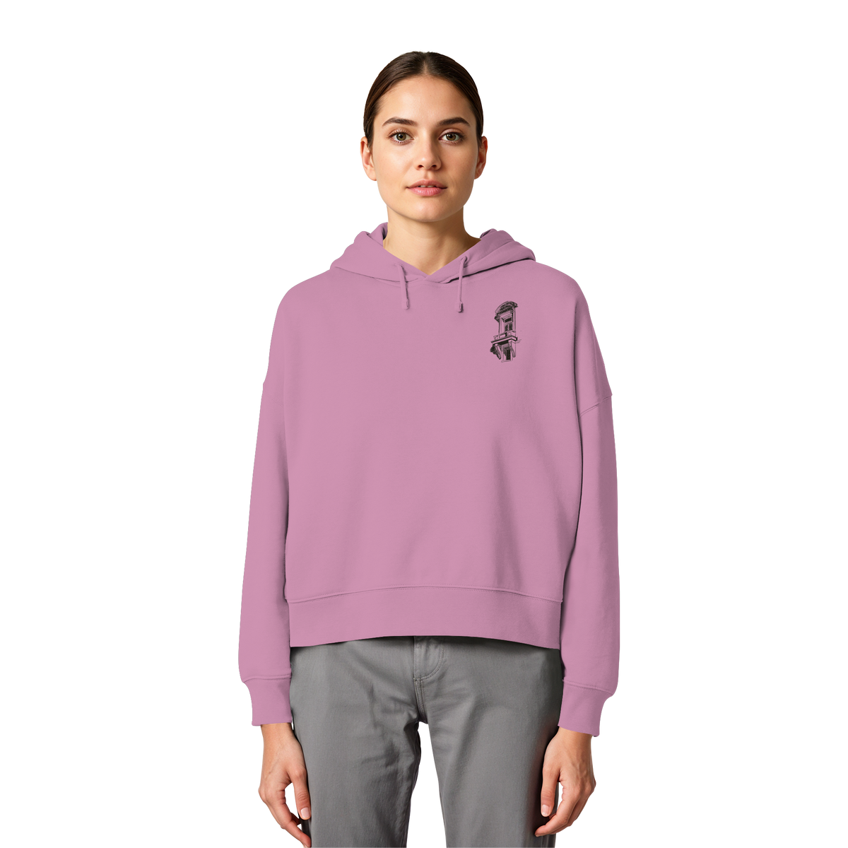 Romance Architecture II Women's Organic Boxy Hoodie (ARCHI II)