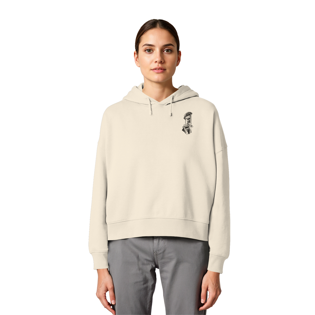 Romance Architecture II Women's Organic Boxy Hoodie (ARCHI II)