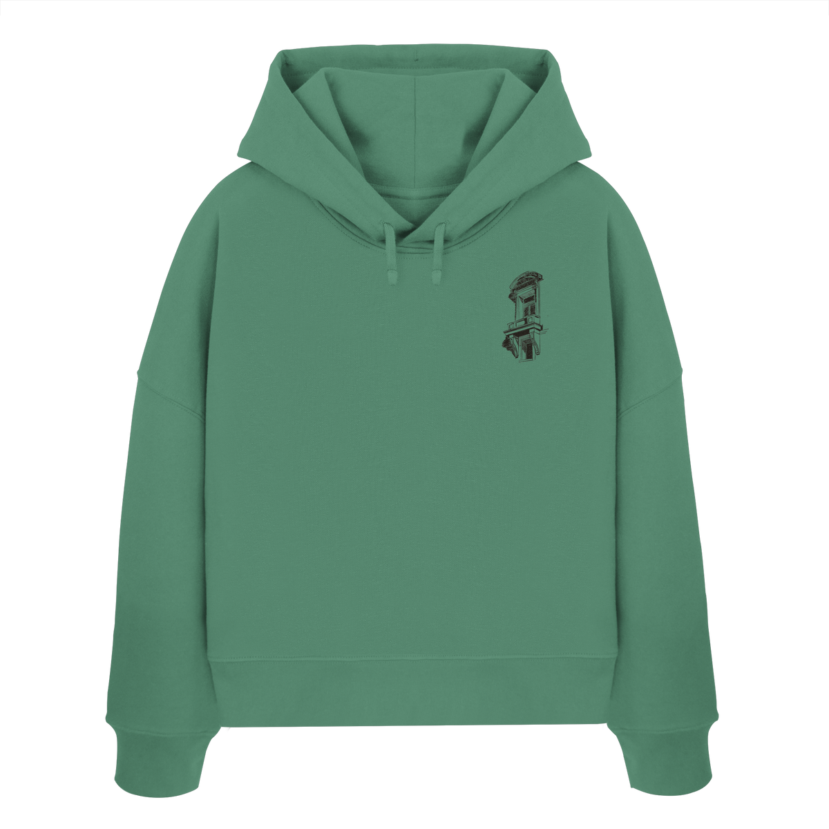ARCHI II Womens Organic Boxcut Hoodie, original design by Moe Essentials