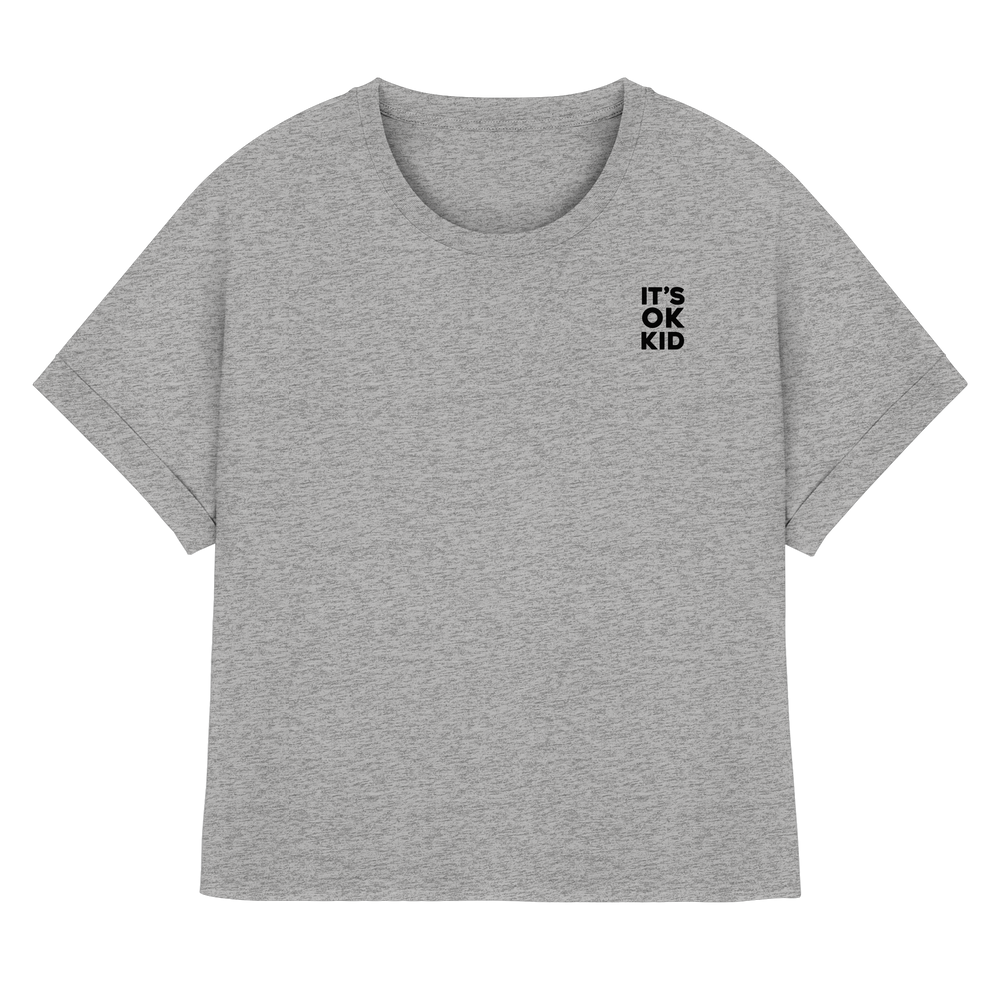 KD.// IT'S OK KID - Womens Organic Rolled Sleeves T-Shirt